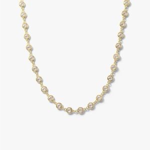 NWT Beautiful and elegant delicate chain with rose cut 5mm CZ diamonds, 15-19”L